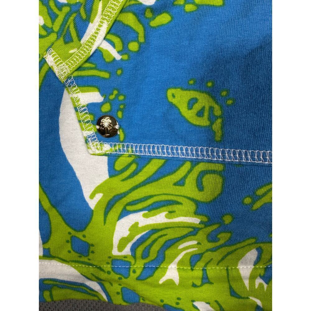 Lilly Pulitzer Skipper Popover Pullover Green Blue Print Size Small - Picture 7 of 9